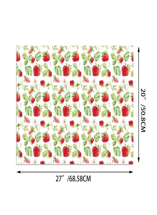 DodelyGz 12 Sheets Strawberry Premium Kraft Wrap Paper,Strawberry Pattern Wrapping Paper for Sweet Fruit Strawberry Birthday Party DIY Gift Packing Crafting Sweet One Strawberry Party Supplies, 20 x 27 Inch - Image 3